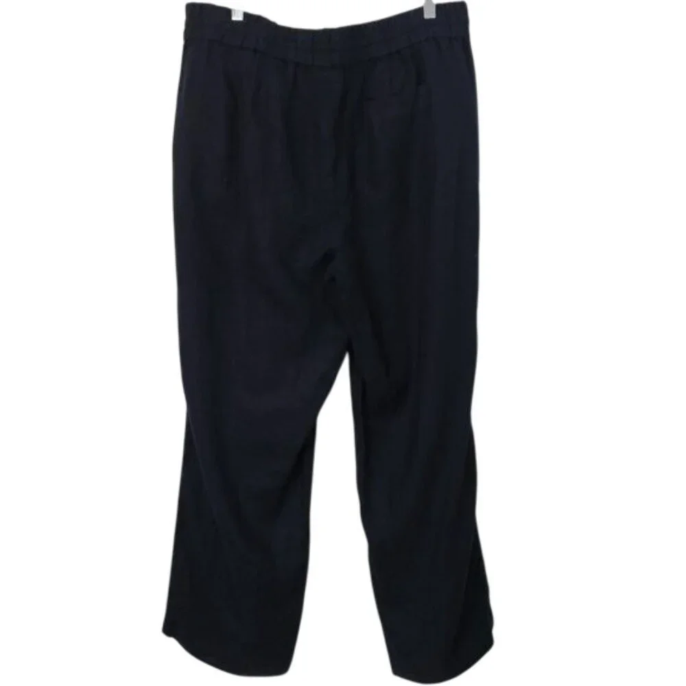 New‎ Talbots 100% Linen Drawstring Pants Navy Blue Size X